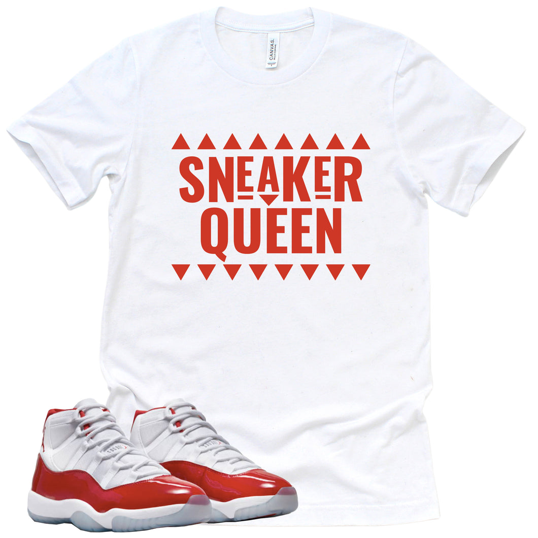 Sneaker Queen | Retro Air Jordan 11 Cherry Red Sneaker Match Tee