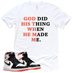 God Did Shirt | Retro Air Jordan 1 Electro Orange Sneaker Match Tee