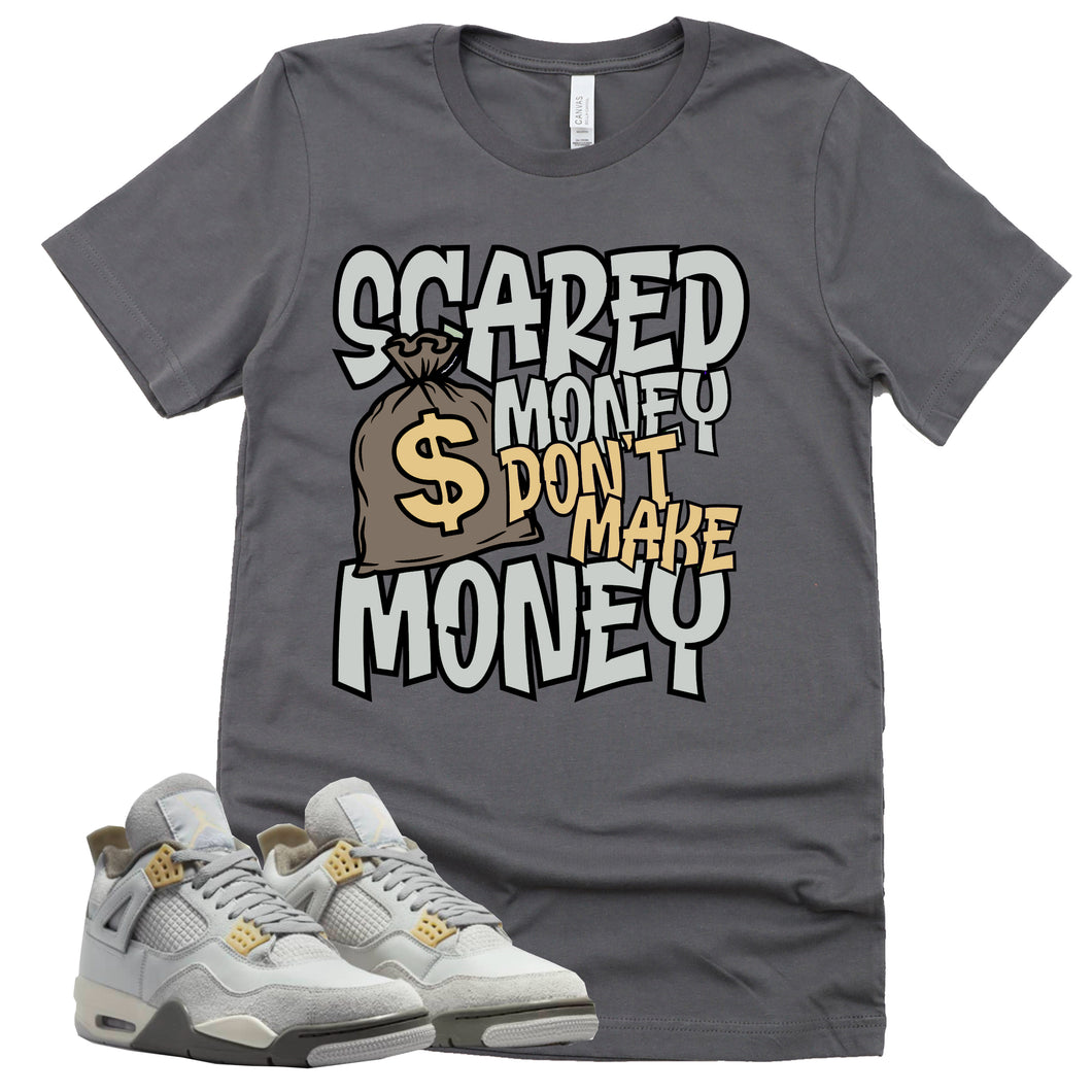 Scared Money Shirt | Retro Air Jordan 4 Craft Photon Dust Sneaker Match Tee