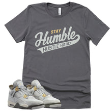 Load image into Gallery viewer, Stay Humble Hustle Hard Shirt | Retro Air Jordan 4 Craft Photon Dust Sneaker Match Tee