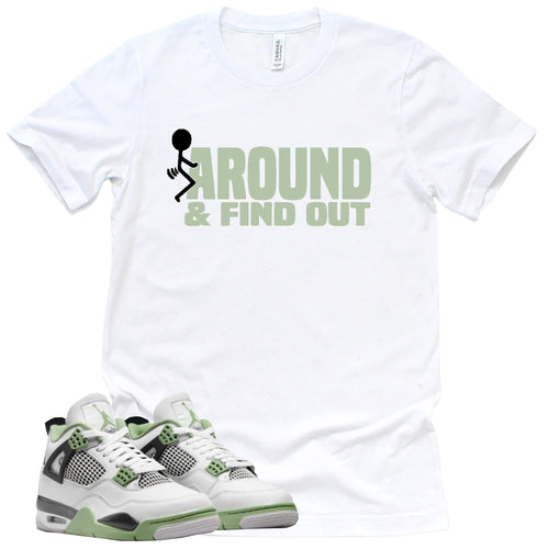 Find Out Shirt | Retro Air Jordan 4 Oil Green Sneaker Match Tee