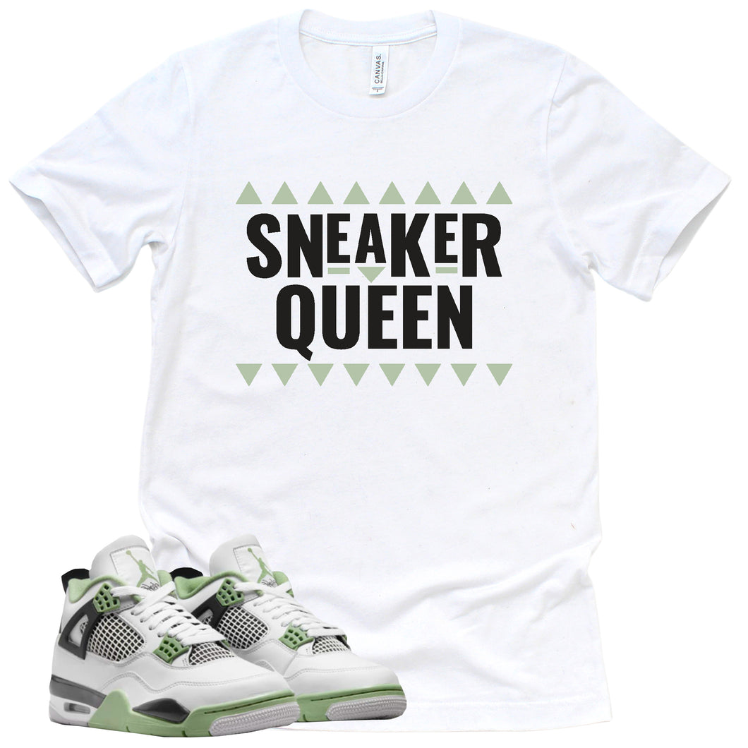 Sneaker Queen Shirt | Retro Air Jordan 4 Oil Green Sneaker Match Tee