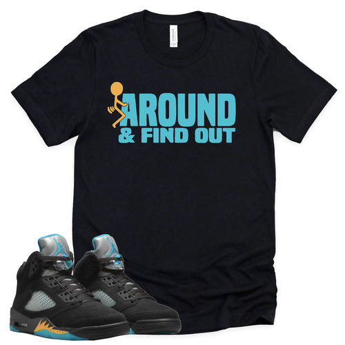 Find Out Shirt | Retro Air Jordan 5 Aqua Sneaker Match Tee