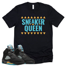 Load image into Gallery viewer, Sneaker Queen Shirt | Retro Air Jordan 5 Aqua Sneaker Match Tee