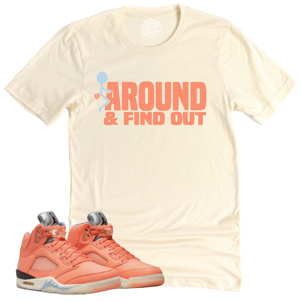 Find Out Shirt | Retro Air Jordan 5 Crimson Bliss Sneaker Match Tee