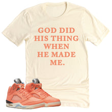 Load image into Gallery viewer, God Did His Thing Shirt | Retro Air Jordan 5 Crimson Bliss Sneaker Match Tee