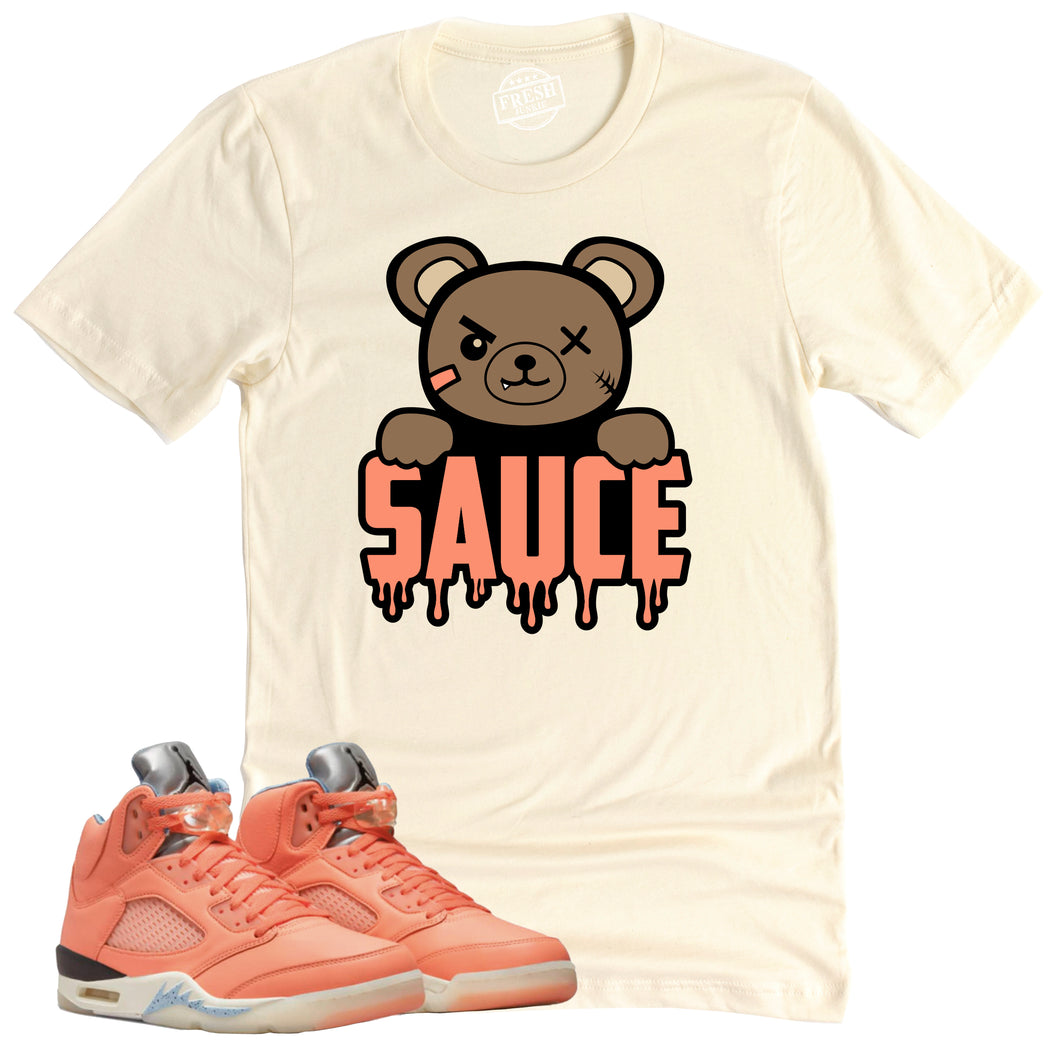 Sauce Shirt | Retro Air Jordan 5 Crimson Bliss Sneaker Match Tee