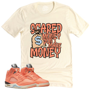 Scared Money Shirt | Retro Air Jordan 5 Crimson Bliss Sneaker Match Tee