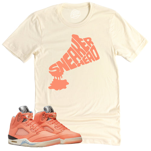 Sneakerhead Drip Shirt | Retro Air Jordan 5 Crimson Bliss Sneaker Match Tee