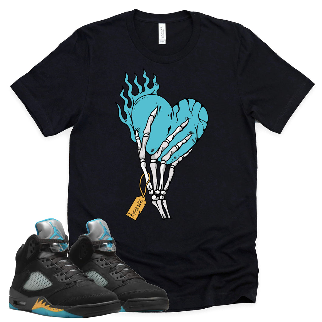 Cost Your Soul Shirt | Retro Air Jordan 5 Aqua Sneaker Match Tee