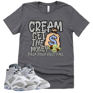 Cream Shirt | Retro Air Jordan 6 Cool Grey Sneaker Match Tee