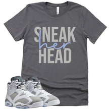 Load image into Gallery viewer, SneakHer Head Shirt | Retro Air Jordan 6 Cool Grey Sneaker Match Tee