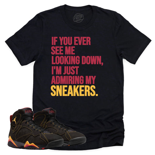Admiring My Sneakers Shirt | Retro Air Jordan 7 Citrus Sneaker Match Tee