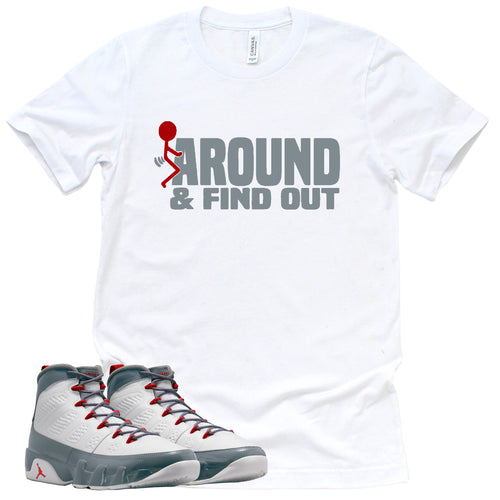 Find Out Shirt | Retro Air Jordan 9 Fire Red Sneaker Match Tee