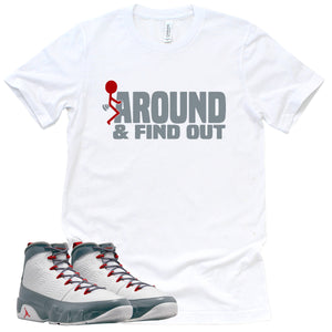 Find Out Shirt | Retro Air Jordan 9 Fire Red Sneaker Match Tee