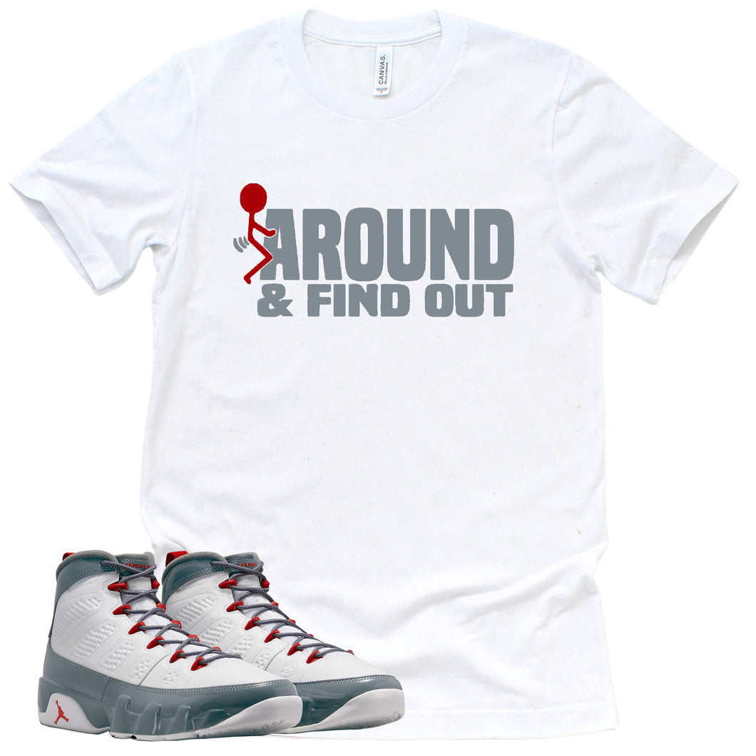 Find Out Shirt | Retro Air Jordan 9 Fire Red Sneaker Match Tee