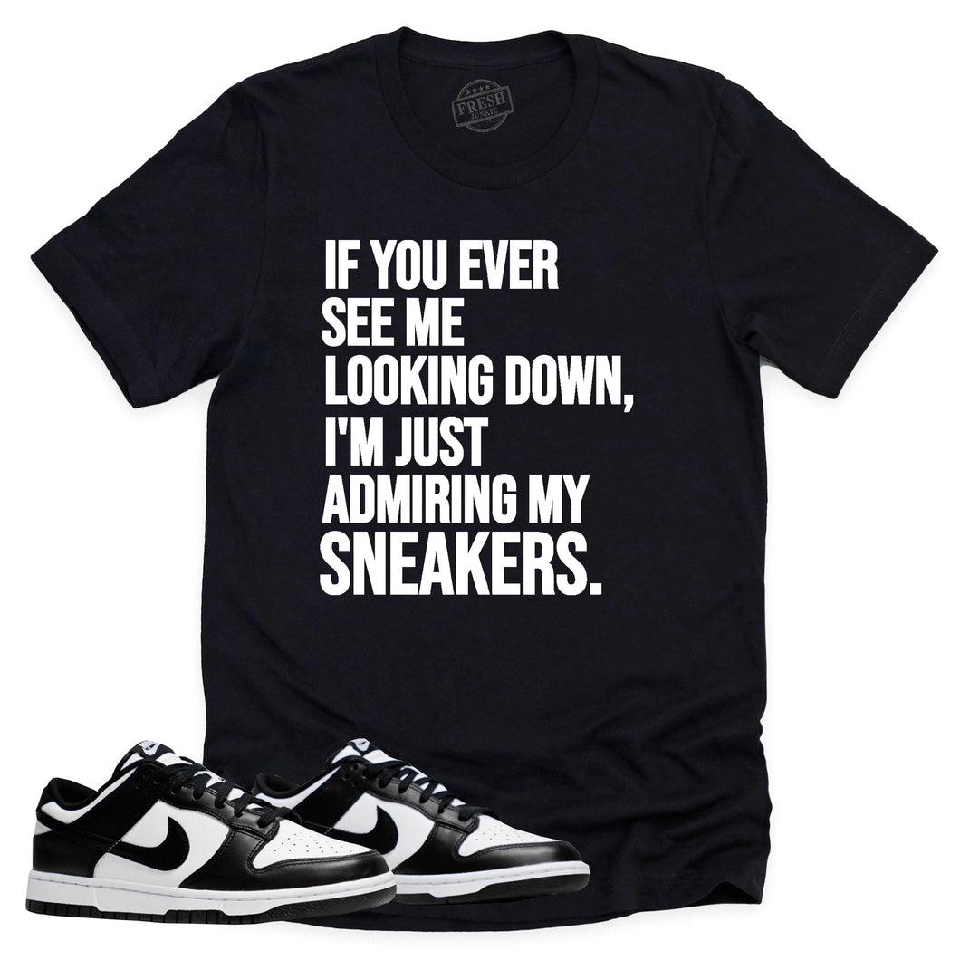 Admiring My Sneakers Shirt | Retro Dunk Low Panda Sneaker Match Tee