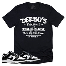 Load image into Gallery viewer, Deebo&#39;s Bike Rental Shirt | Retro Dunk Low Panda Sneaker Match Tee