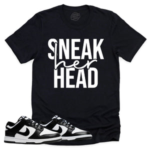 SneakHER Head Shirt | Retro Dunk Low Panda Sneaker Match Tee