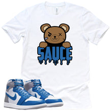 Load image into Gallery viewer, Sauce Shirt | Retro Air Jordan 1 True Blue Sneaker Match Tee