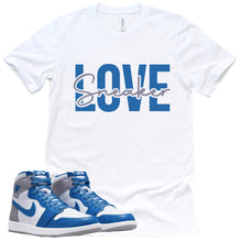 Load image into Gallery viewer, Sneaker Love Shirt | Retro Air Jordan 1 True Blue Sneaker Match Tee