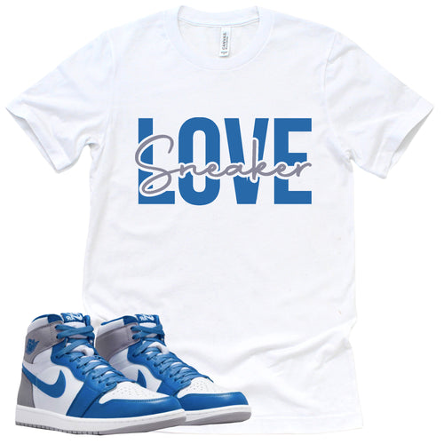 Sneaker Love Shirt | Retro Air Jordan 1 True Blue Sneaker Match Tee