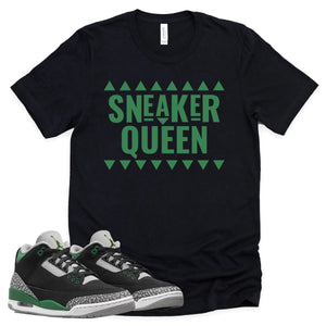 Sneaker Queen Shirt | Retro Air Jordan 3 Pine Green Sneaker Match Tee