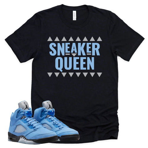 Sneaker Queen Shirt | Retro Air Jordan 5 University Blue Sneaker Match Tee