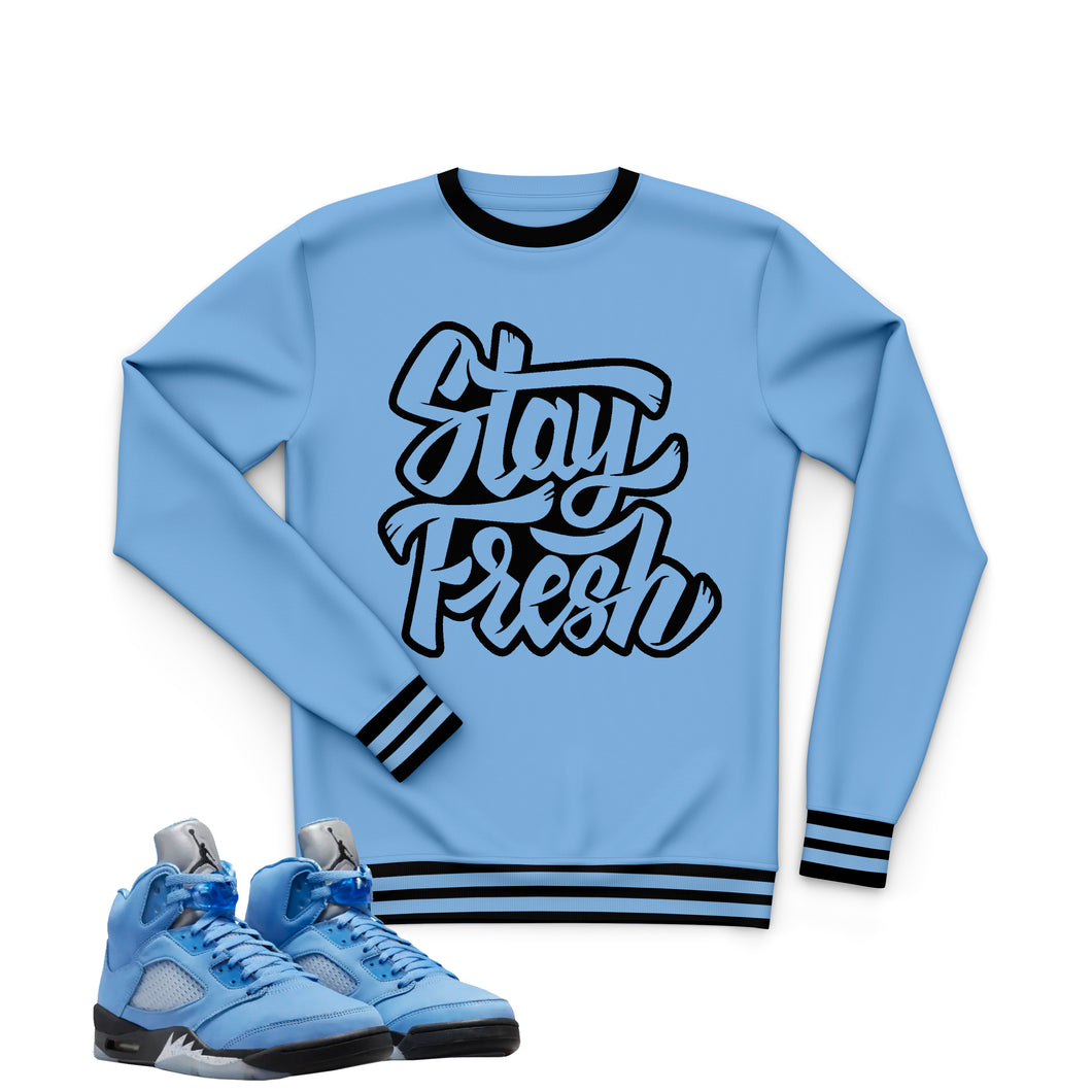 Stay Fresh | Retro Air Jordan 5 University Blue Sneaker Match Sweatshirt